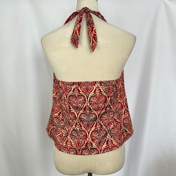 It Figures! Halter Top Swim Tankini Top Padded Red Floral Womens Plus Size 14 - Picture 2 of 7